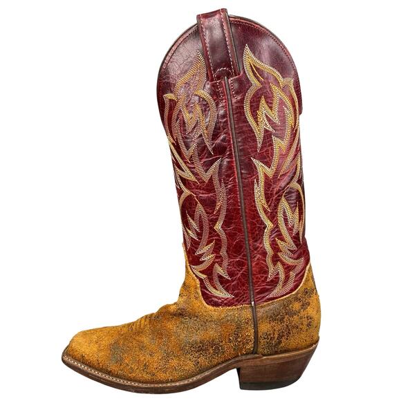 Justin Women’s Bent Rail Burnt Copper Picasso Suede Cowgirl Boots Size US 7.5 B - Picture 3 of 10